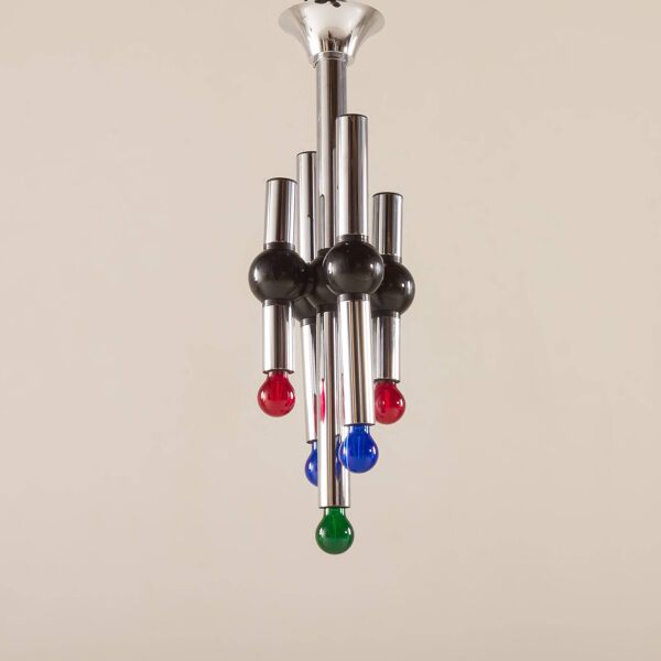 Chandelier Targetti Sankey Space Age, Italie années 1970