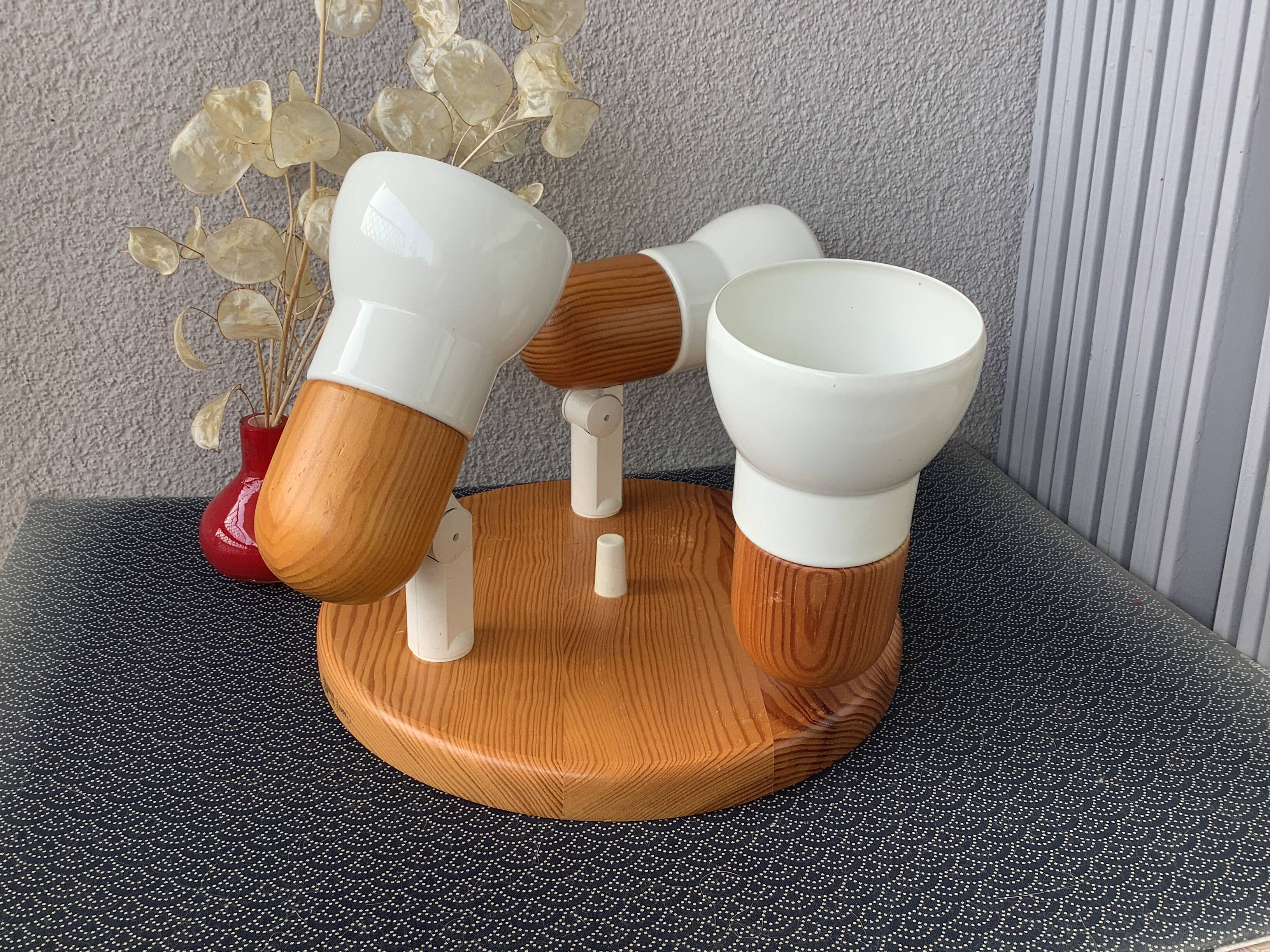 Massive vintage 80' wooden ceiling spotlights - Scandinavian design