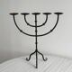 5-arm black metal candlestick