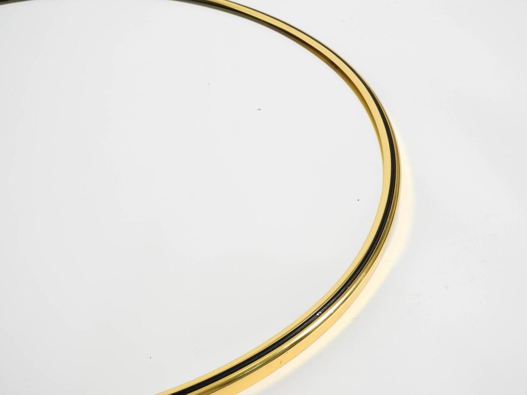 Beautiful, heavy Mid-Century Modern brass wall mirror by Lenz, 1964