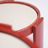 Stunning Nesting tables 780 in rare red by Gianfranco Frattini for Cassina Italy