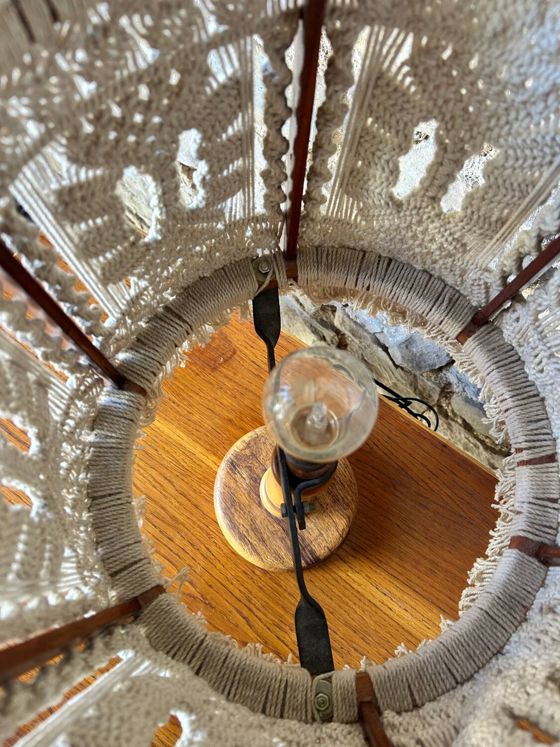 Vintage macrame lamp – 1970s