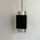 Suspension vintage, chrome et métal noir, Scandinavie, 1970