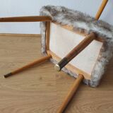 Tabouret tissu poilu, années 1960