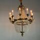 Oval-Shaped Pearl and Bronze Bag Chandelier, Circa 1900