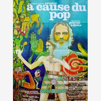 Original movie poster 19710.leonard Cohen, has cause of Pop, guitar in hand, Higelin,