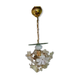 70s Flower and Mirror Chandelier