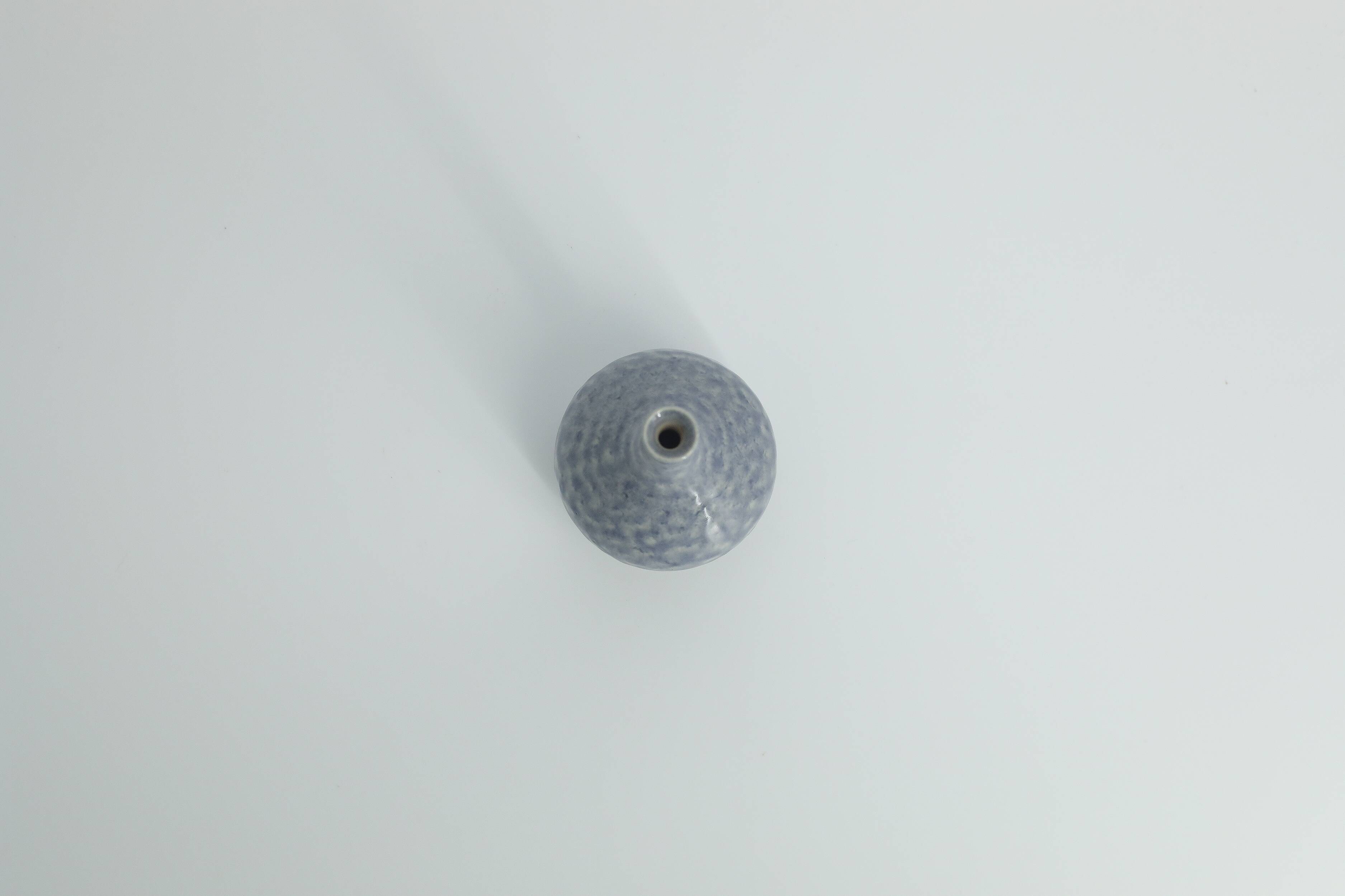 Mid-century Scandinavian collector's vase in azure stoneware by Gunnar Borg for Höganäs.