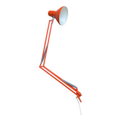 Lampe architecte vintage Ledu type 221 – Made in Sweden – Orange 1970’s