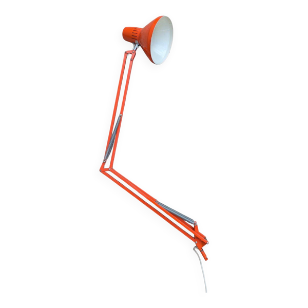 Lampe architecte vintage Ledu type 221 – Made in Sweden – Orange 1970’s