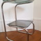 Metal console and smoked glass