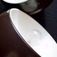 Art Deco Vintage brown and white enamelled suspension duo
