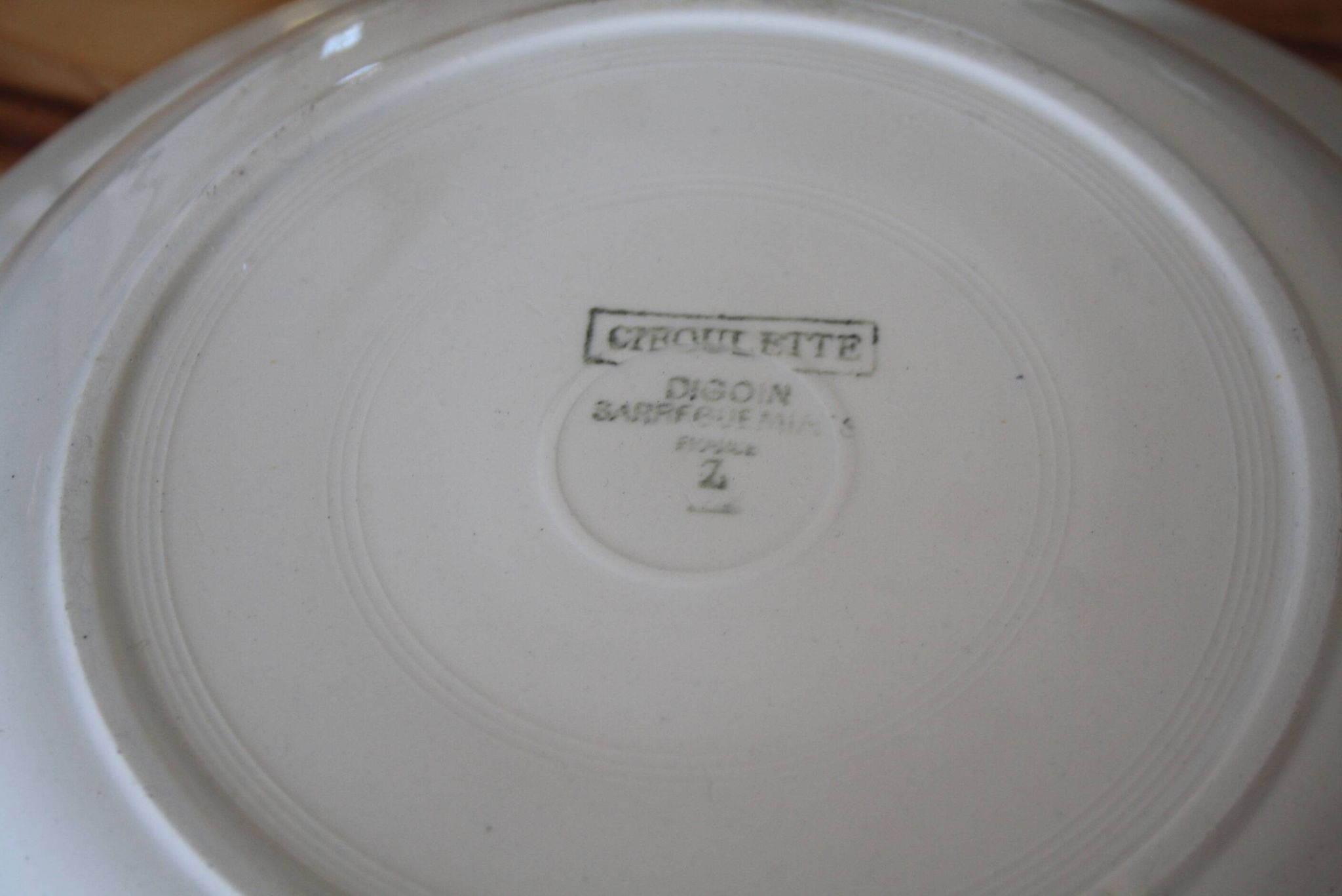 Plat creux Digouin Sarreguemines modèle "Ciboulette" ø27 cm