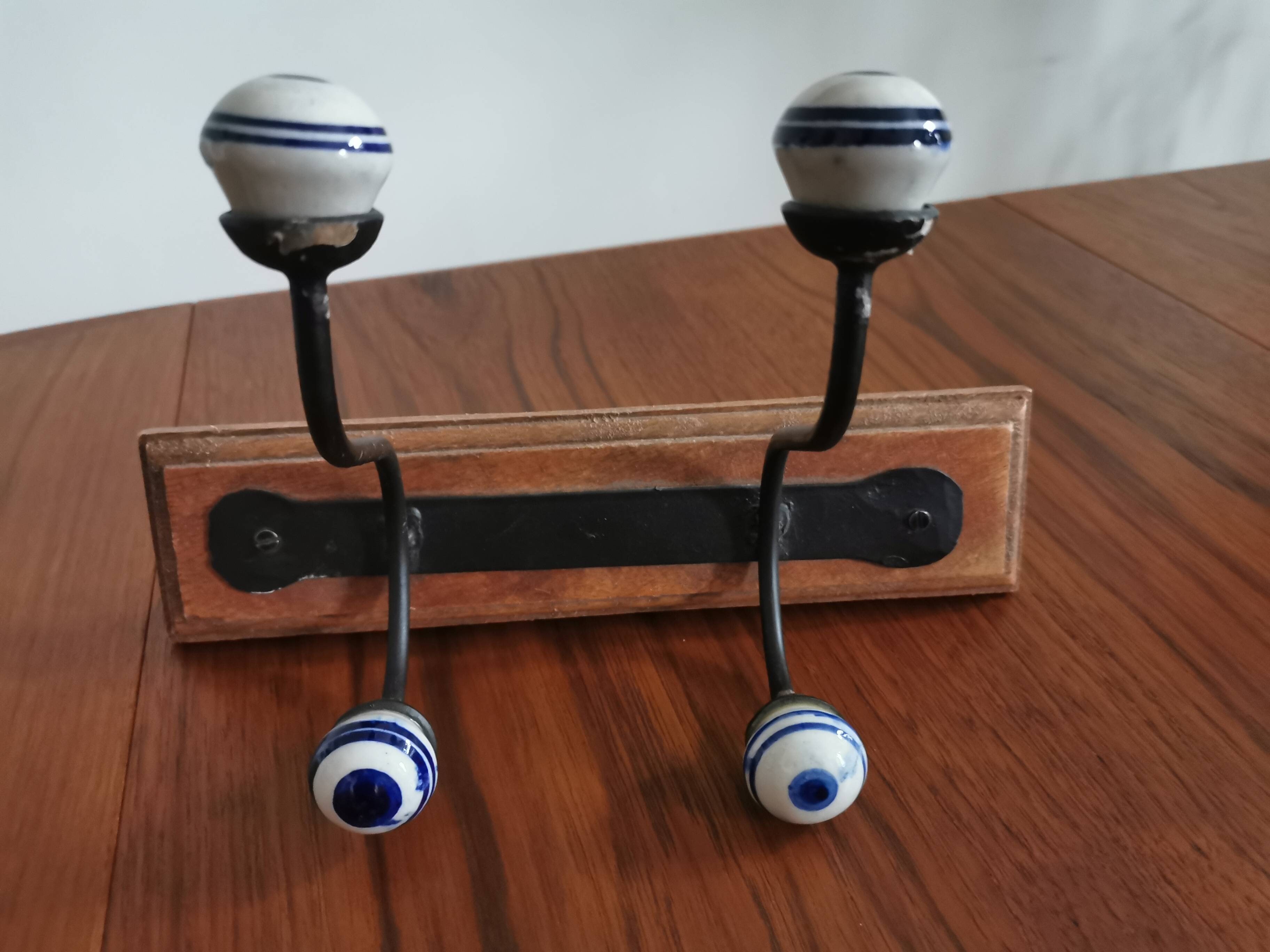 2 porcelain coat hooks
