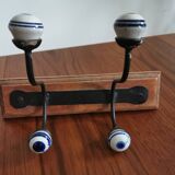2 porcelain coat hooks