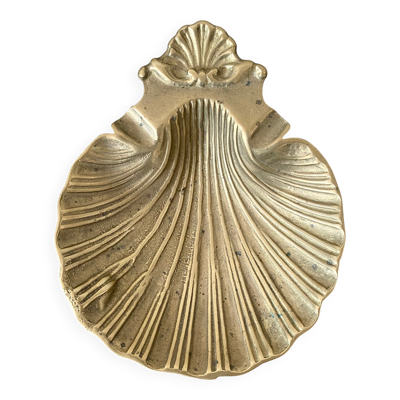 Cendrier coquillage , coquille St Jacques en laiton