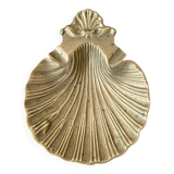 Shell ashtray, scallop shell in brass.