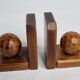 Pair of wooden bookends in art deco style, 10 cm