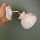 Vintage white opaline wall lamp with shade