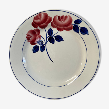 Plat à gâteaux vintage HBCM Rose rouge