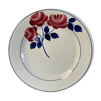 Plat à gâteaux vintage HBCM Rose rouge