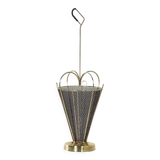 Mid-century umbrella stand of brass and perforated metal, 1950s