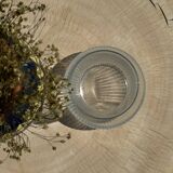 Ribbed glass ball vase