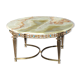 Table basse rode de salon marbre onyx et bronze