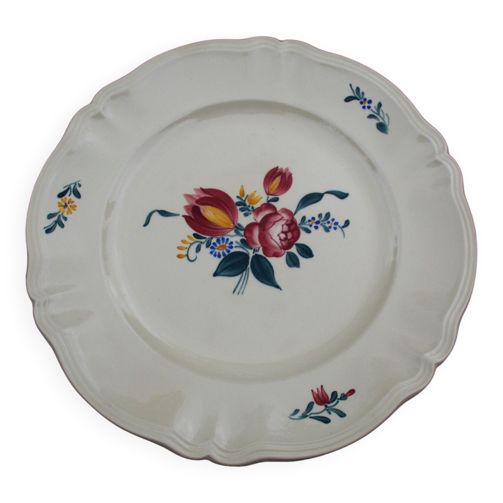 Large round earthenware dish by Digoin Sarreguemines model Yann