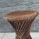 Tabouret en osier et rotin vintage