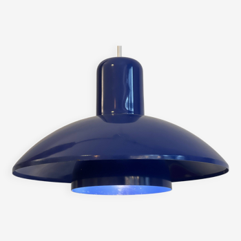 Lampe à suspension vintage bleue, danemark, 1960s