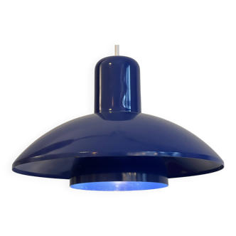 Lampe à suspension vintage bleue, danemark, 1960s