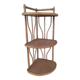 Rattan wicker corner wall shelf