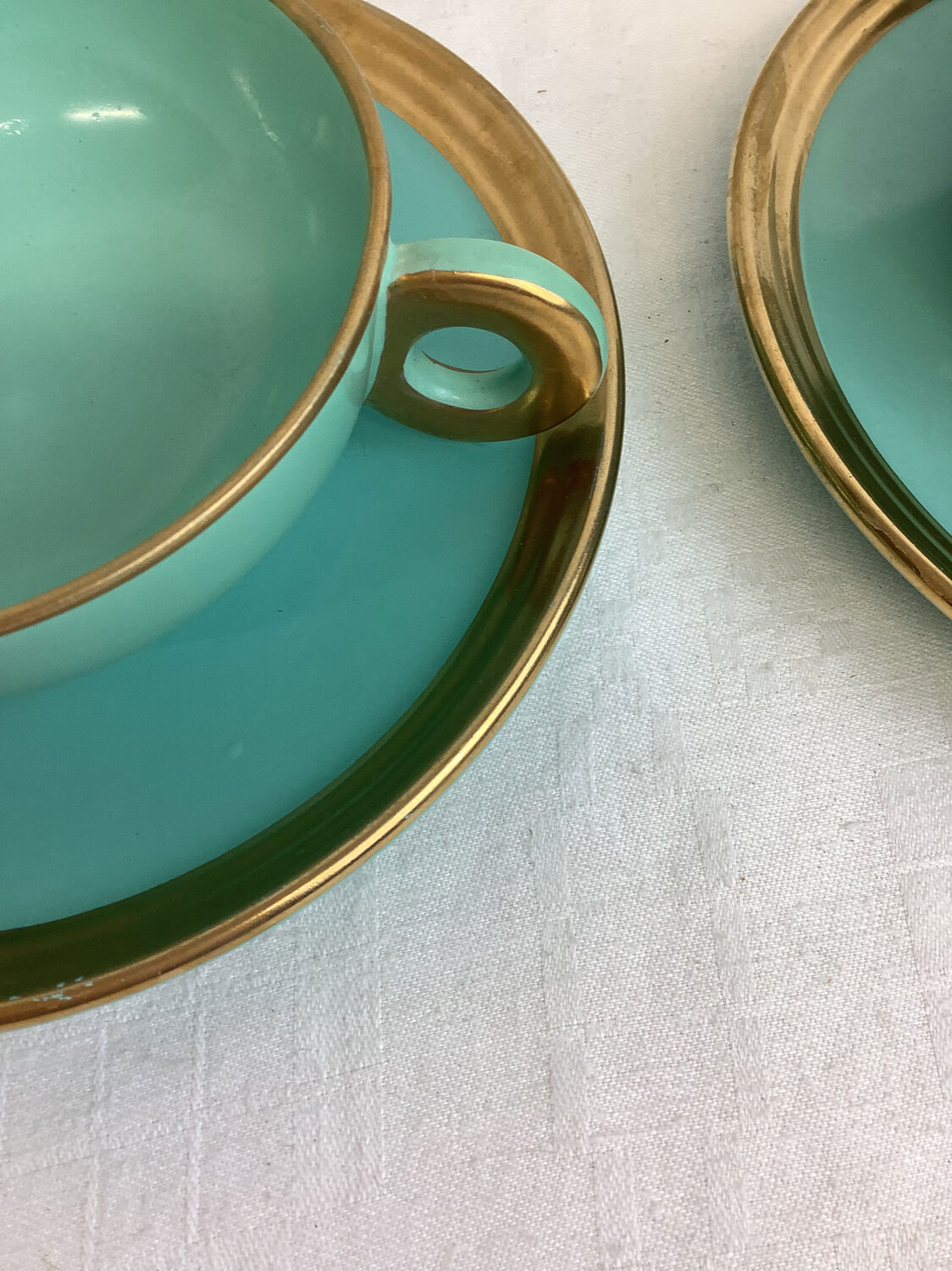 Set of 2 antique tea cups made in France