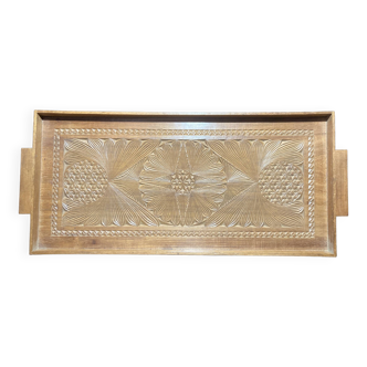 Carved wooden tray