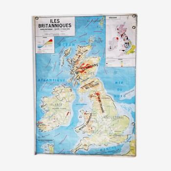 Old vintage British Isles /Benelux mdi map