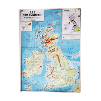 Old vintage British Isles /Benelux mdi map