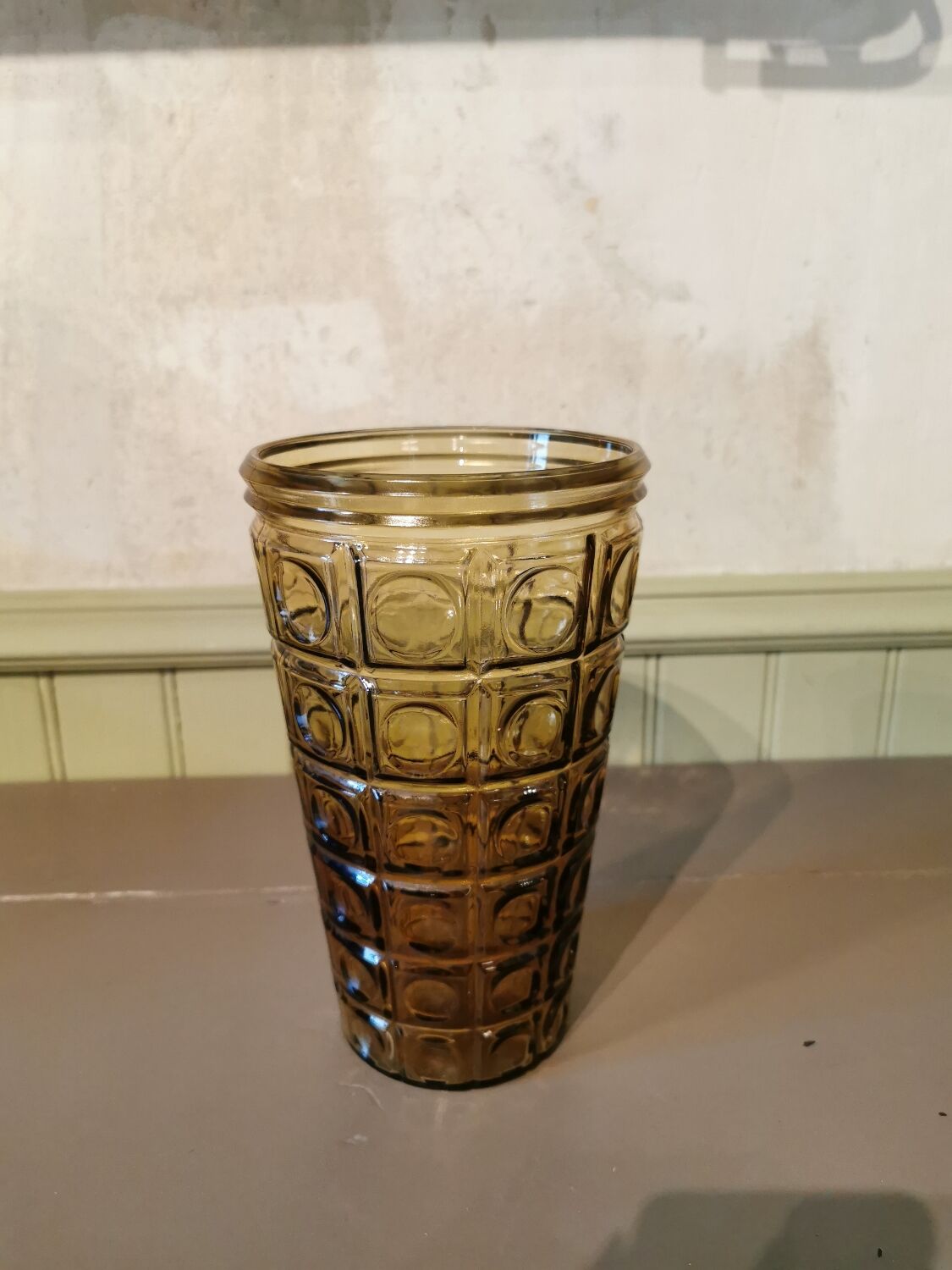 Vintage yellow glass vase