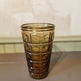 Vase vintage en verre jaune