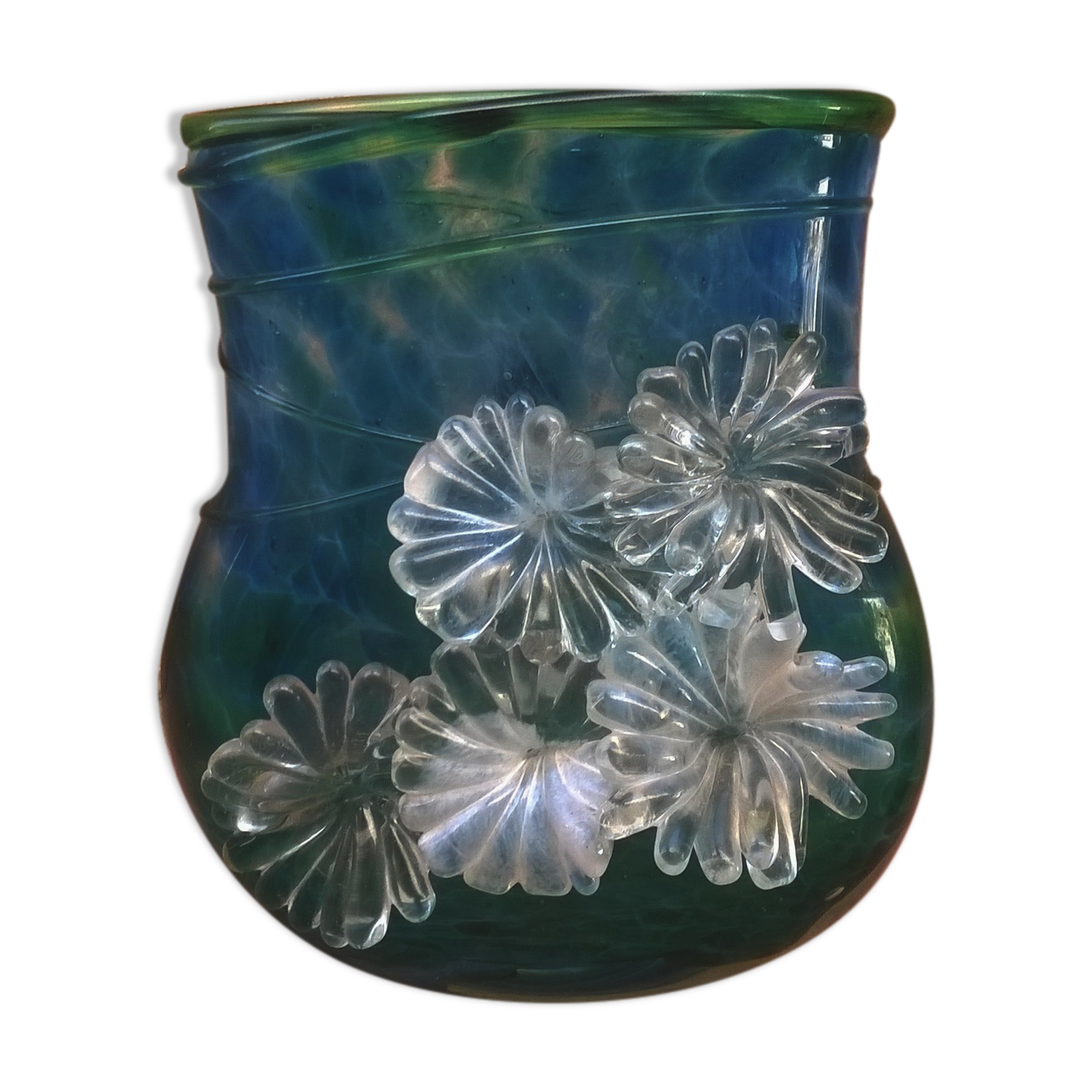 Vase has flower decoration