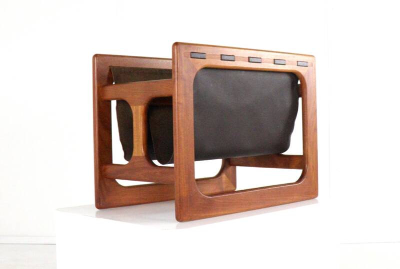 Salin mobler magazine rack - danish design leather + teak