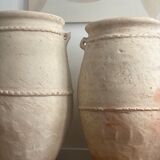 Rustic jar in bleached terracotta pottery xl