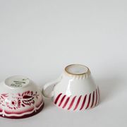 Set of 4 mismatched coffee cups digoin sarreguemines and badonviller pink 1930-191940