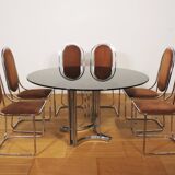 Dining room table and 6 chairs by Alessandro Alpizzi, 1970s, Set of 7
