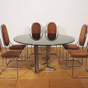 Dining room table and 6 chairs by Alessandro Alpizzi, 1970s, Set of 7