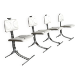 Mid-Century Modern Dining Chairs, Set of 4, France 1970s