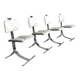 Mid-Century Modern Dining Chairs, Set of 4, France 1970s