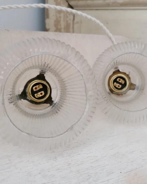 Duo of small glass pendants