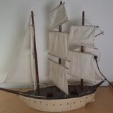 Model of sailboat 3 masts navigable bois blanc