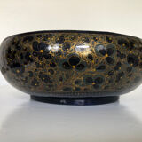 Antique black lacquered wooden coupe with gold decoration - late 19th century